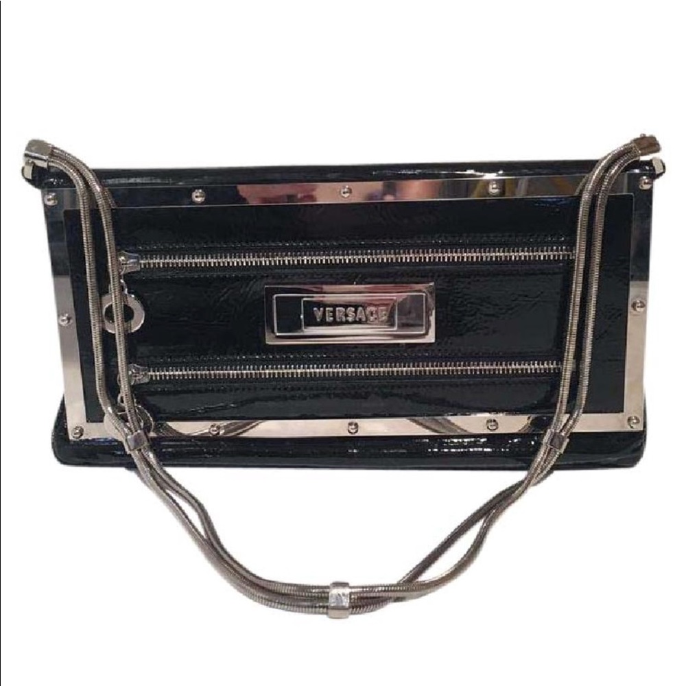 Versace leather flap bag